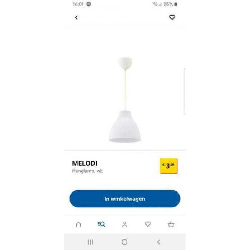 2 witte lampenkappen (Ikea melodi)