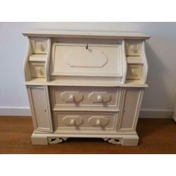 leuke kleine authentieke witte brocante (hal)secretaire