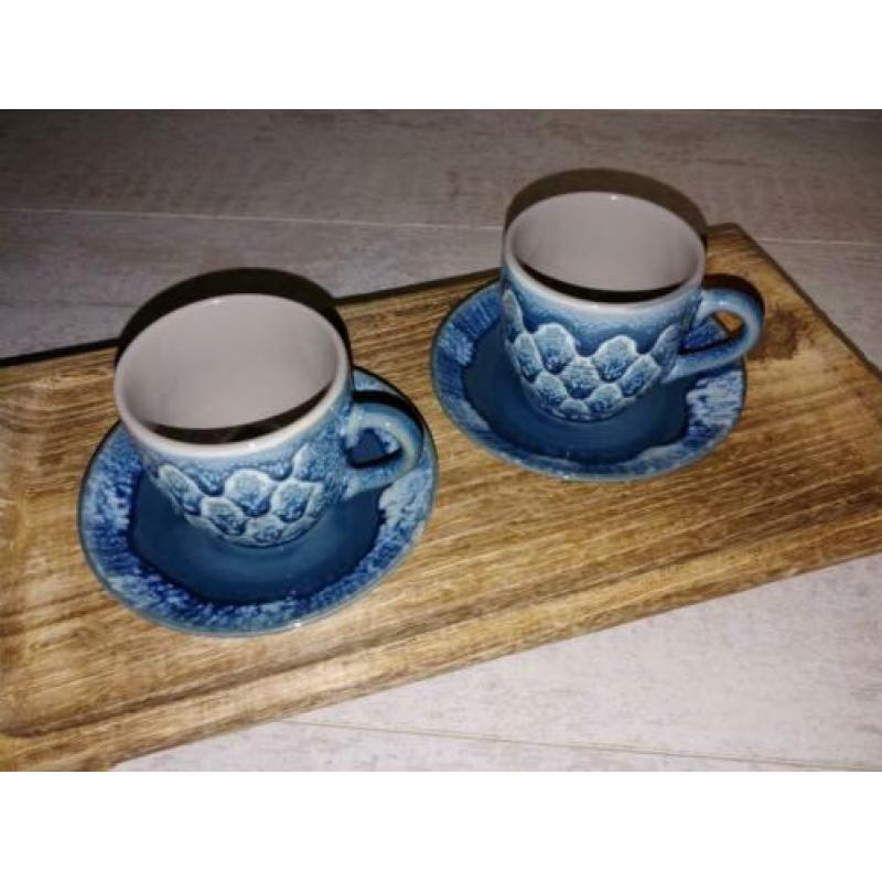 Riverdale theepot met kop en schotel - thee set Blauw