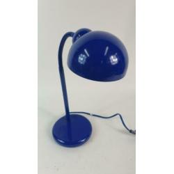 Vintage tafellamp, bureaulamp blauw metaal, buigbaar. 2A14