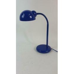 Vintage tafellamp, bureaulamp blauw metaal, buigbaar. 2A14