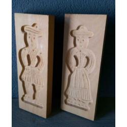 2 Speculaasplanken, man en vrouw 19x7 cm