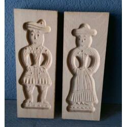 2 Speculaasplanken, man en vrouw 19x7 cm