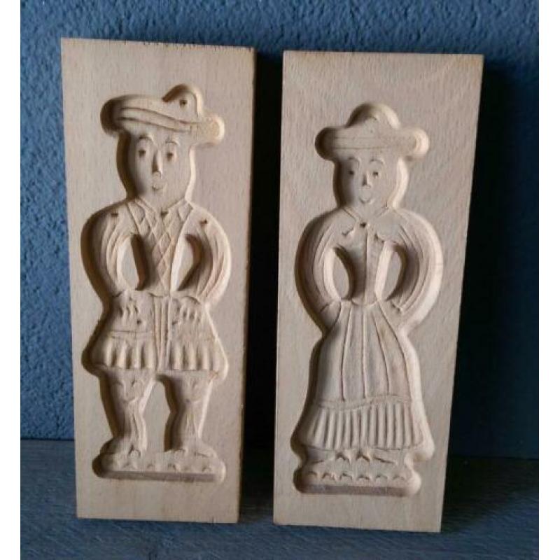 2 Speculaasplanken, man en vrouw 19x7 cm