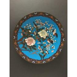 19e eeuwse Japanse cloisonne wandbord