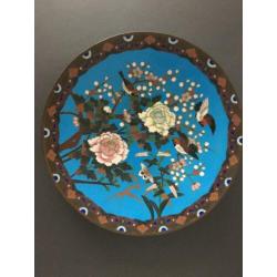 19e eeuwse Japanse cloisonne wandbord