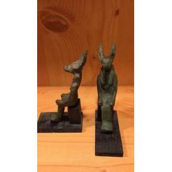 Anubis jakhals Egyptische God van de doden brons