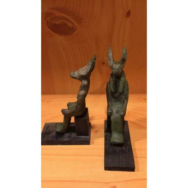 Anubis jakhals Egyptische God van de doden brons