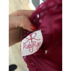 Ruby ray fuchsia sequin jurkje maat 36