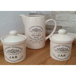 Landelijk Country Stoneware servies / serveer soepterrine &