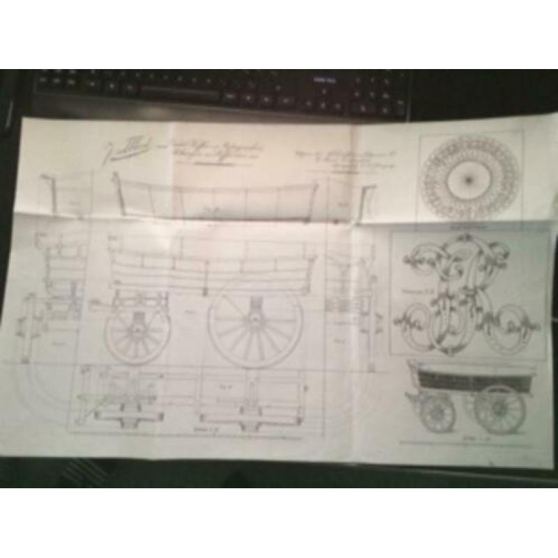 Aangeboden Bouw Tekening een Dogcart Schaal 1:8 Modelbouw