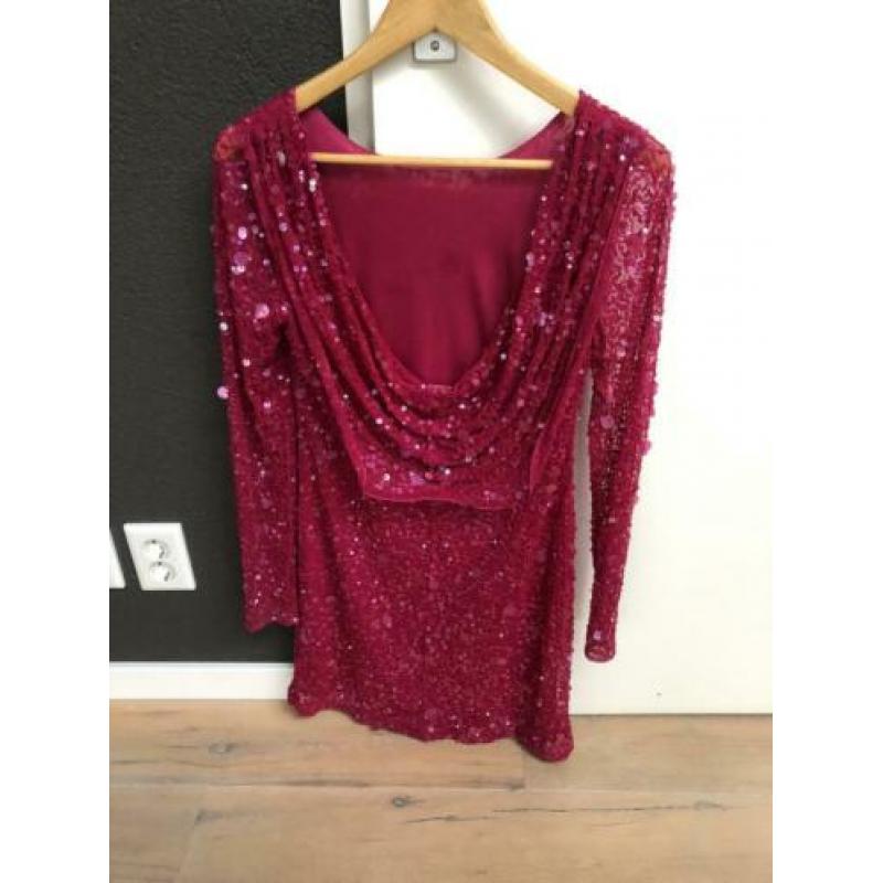 Ruby ray fuchsia sequin jurkje maat 36