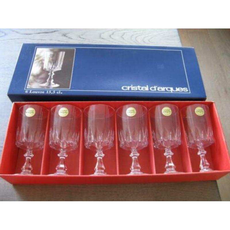 Kristallen glazen Cristal Darques 15,5 cl.6stuks nieuw.