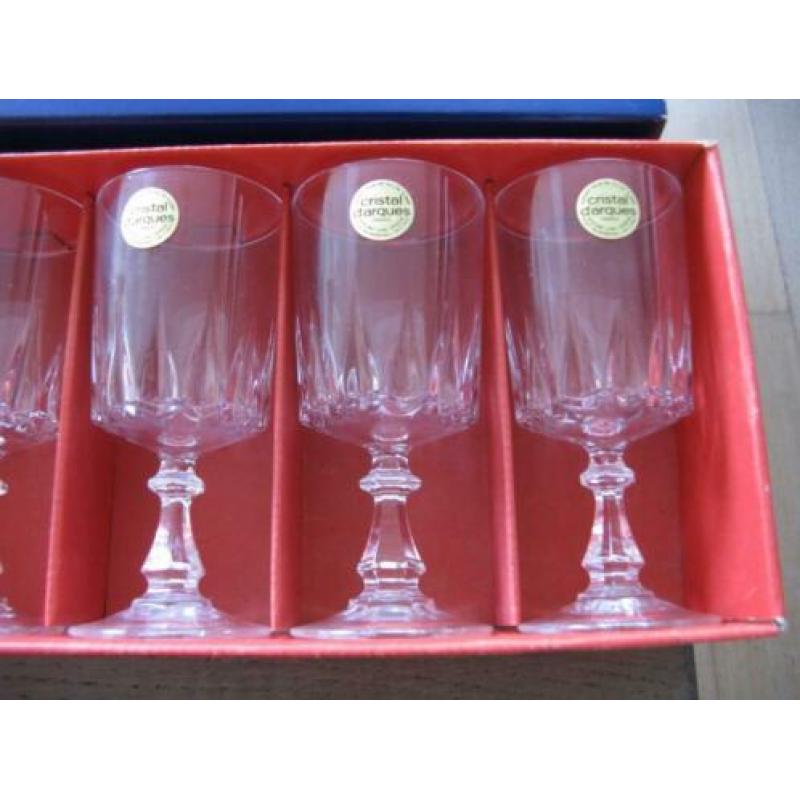 Kristallen glazen Cristal Darques 15,5 cl.6stuks nieuw.