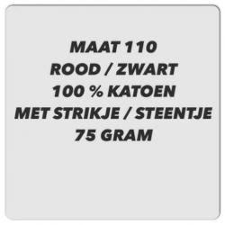 Maat 110 - rood / zwart katoenen jurk