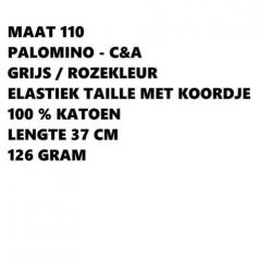 Maat 110 - palomino - c&a - grijs / roze meisje broek