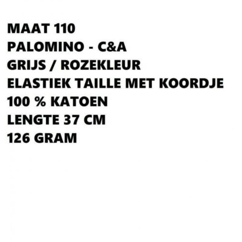 Maat 110 - palomino - c&a - grijs / roze meisje broek