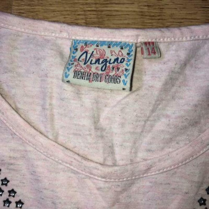 Roze shirt Vingino maat 164 (14) nieuw