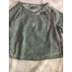 Vinrose crop longsleeve trui groen maat 110 116