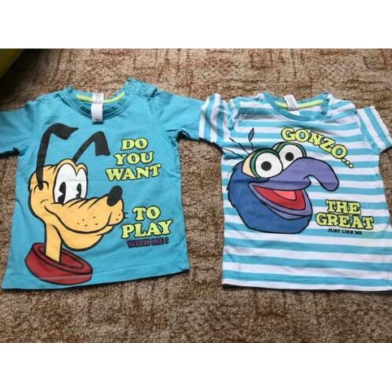 Pluto en gonzo t-shirt korte mouw maat 92