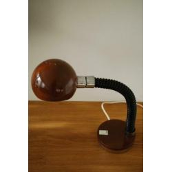 Vintage bureaulamp, bollamp bruin