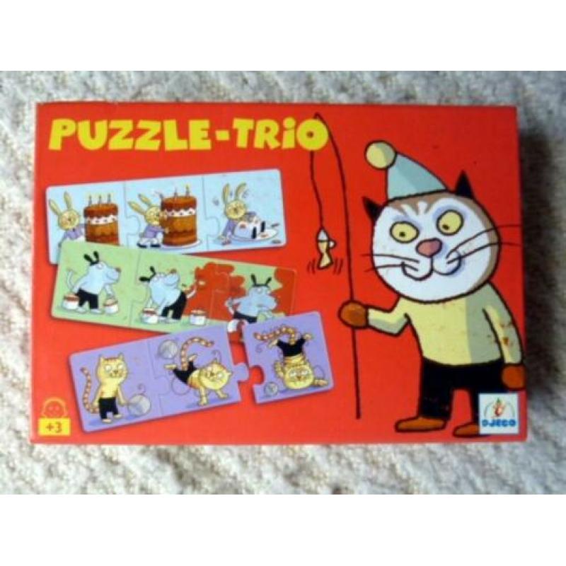 Djeco 8 kinderpuzzeltjes van 3 stukjes - zo goed als nieuw