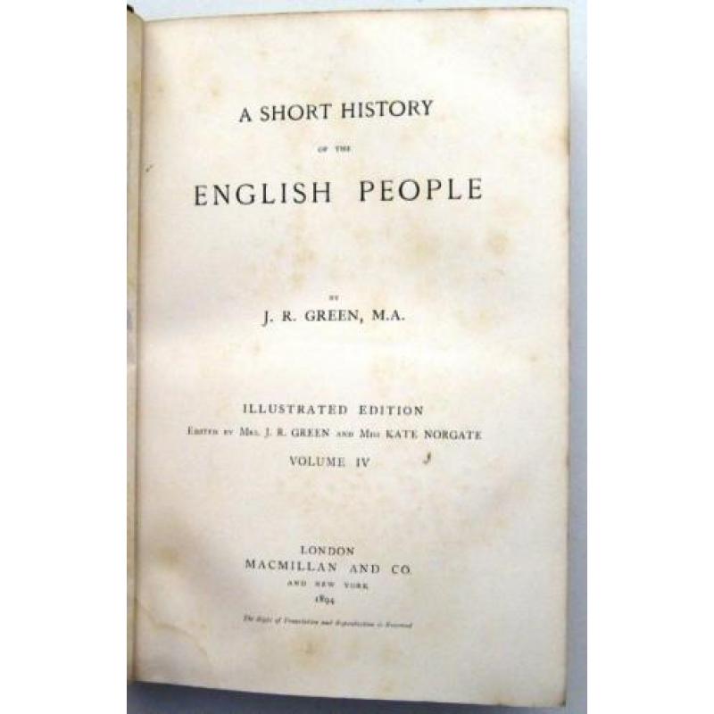 Short History of the English People 1894 Volume IV Engeland