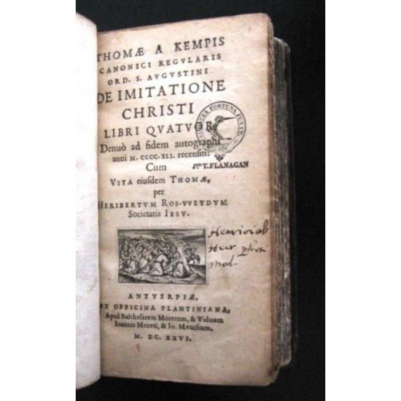 Thomas A Kempis 1626 De Imitatione Christi Libri Quatuor