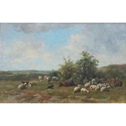 ==Simon van den Berg 1812-1891==schapen in landschap===