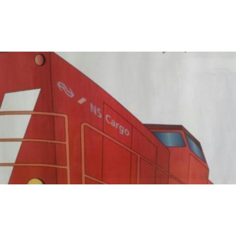 kunst tekening poster NS cargo MaK 1002 Series 6400 pr.lijst