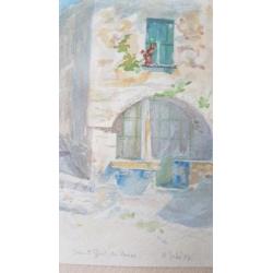 Aquarel Thalé HULST Saint Paul de Vence 1953