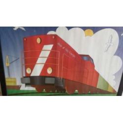 kunst tekening poster NS cargo MaK 1002 Series 6400 pr.lijst