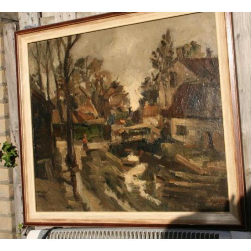 Groot OUD Olieverf schilderij HARRY BALM Geb 1940 Haarlem