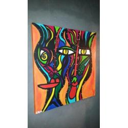 kunstzinnige masker/abstract modern kleurrijk/lilly