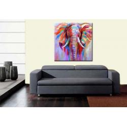 d924 Olifant olieverf schilderij 100x100cm