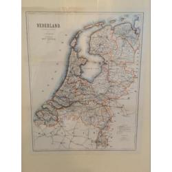 Oude landkaart van Nederland