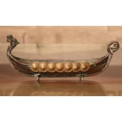 Antiek bronzen model Vikingschip