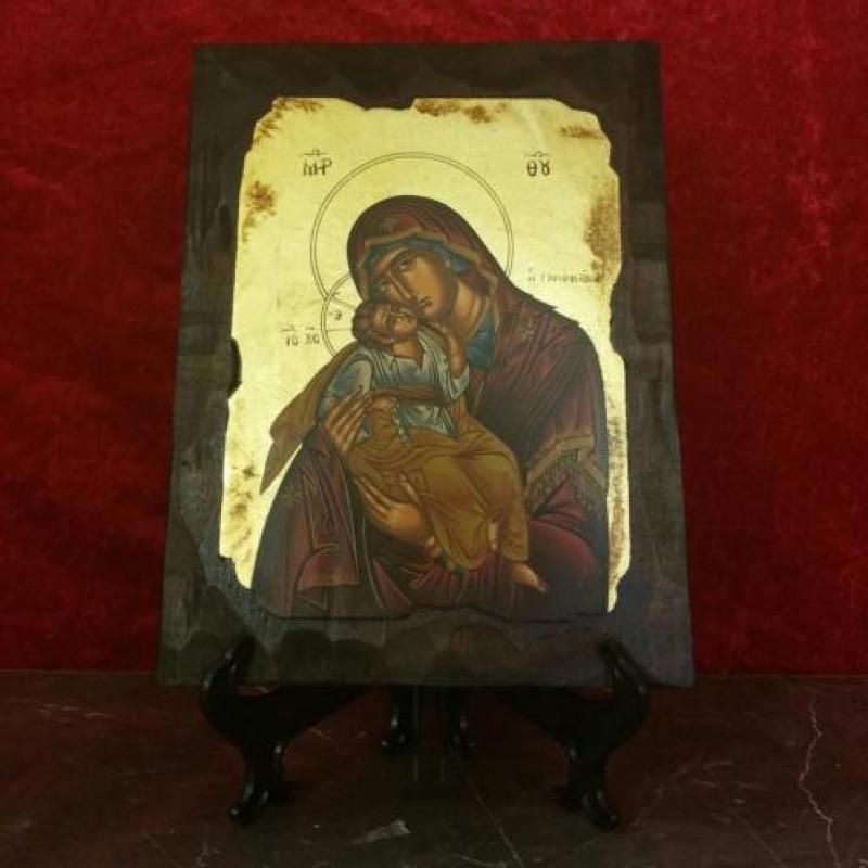 Op Byzantijnse wijze handgemaakte Grieks Orthodoxe iconen