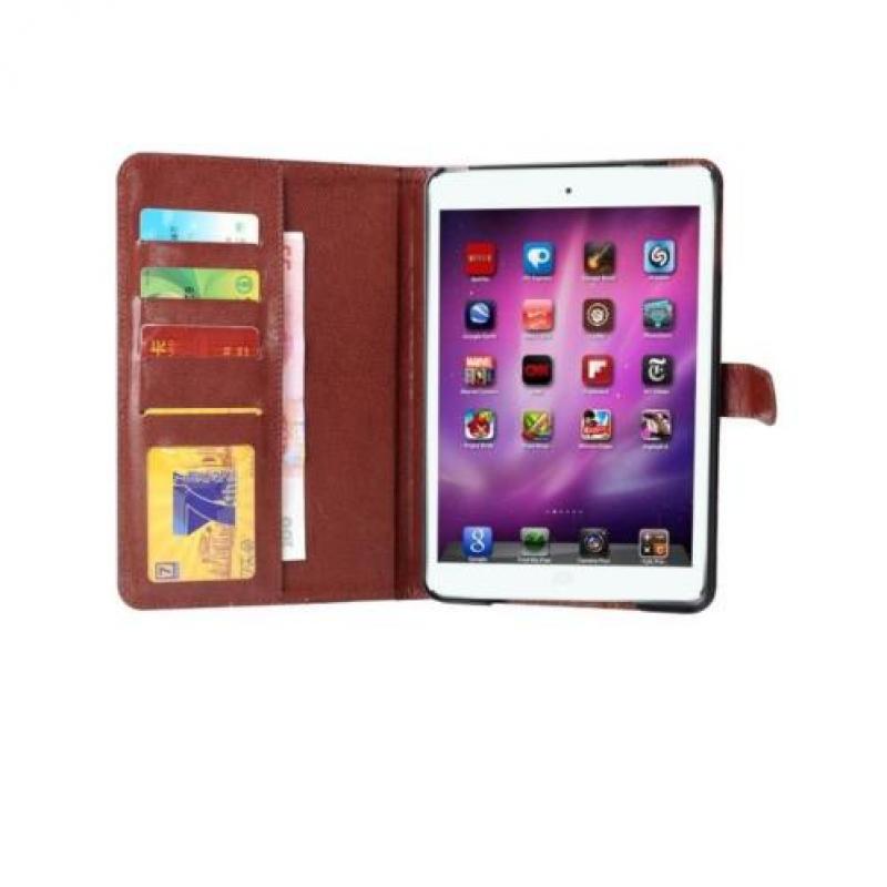 iPad mini 4 - hoes, cover, case - PU leder - Jeans Stof - Te