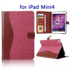 iPad mini 4 - hoes, cover, case - PU leder - Jeans Stof - Te